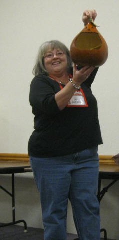 Jan Andrews President Gift Presentation, Pumpkin gourd.